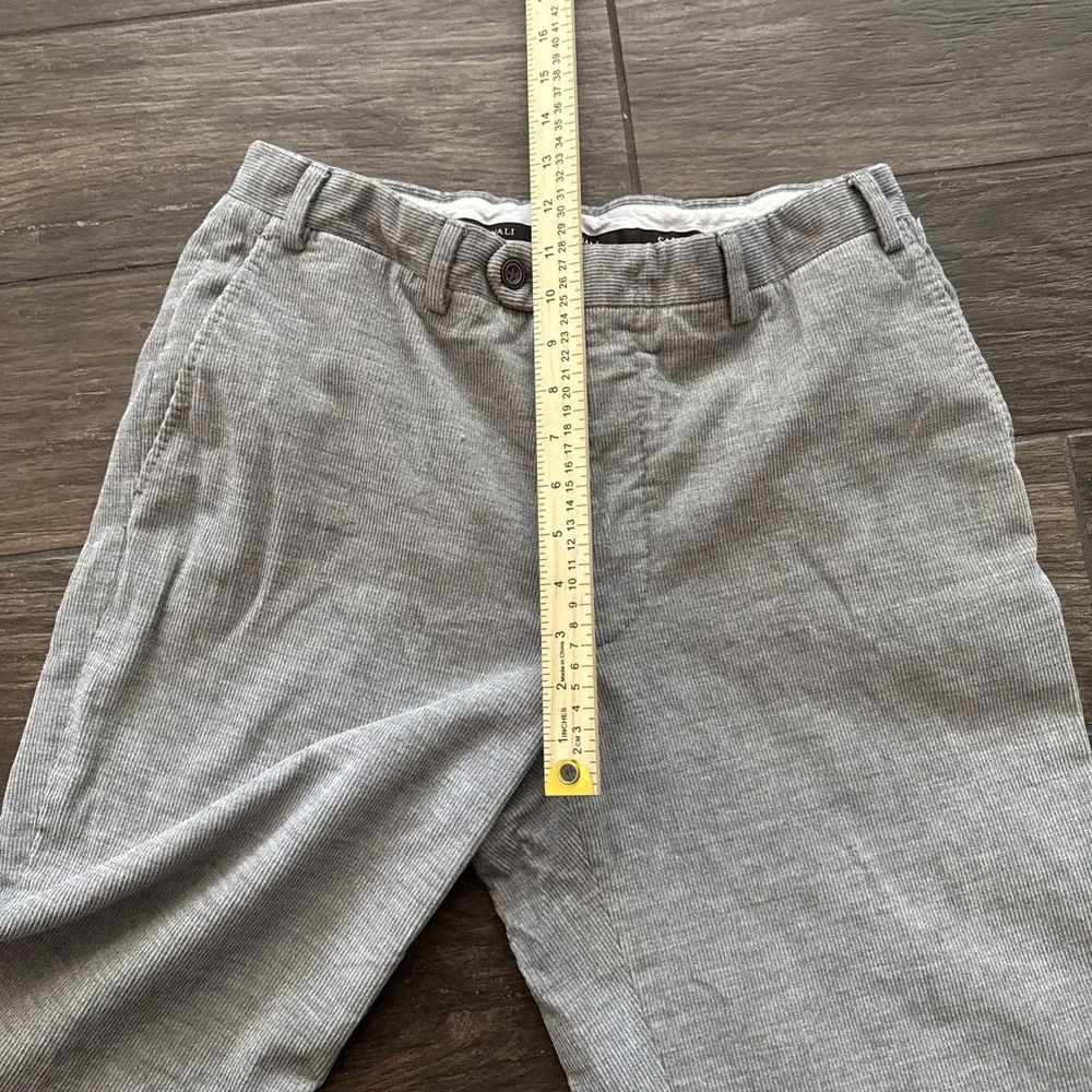 Canali Corduroy Pants Men 32 Gray Cotton Wool Stretch Made in Italy